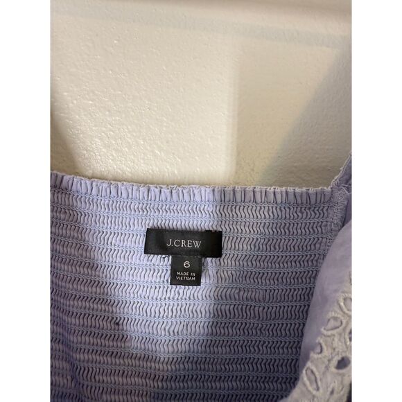 J Crew Purple Eyelet Lace Babydoll Midi Dress Sz 6 Cottagecore Boho Feminine - Picture 4 of 13